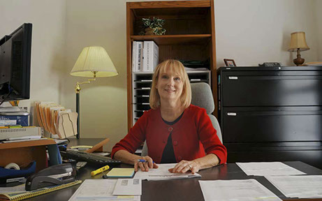 Kathy Olsen, Office Manager for Dan DeJiacomo Custom Homes. danbuilds4u.com